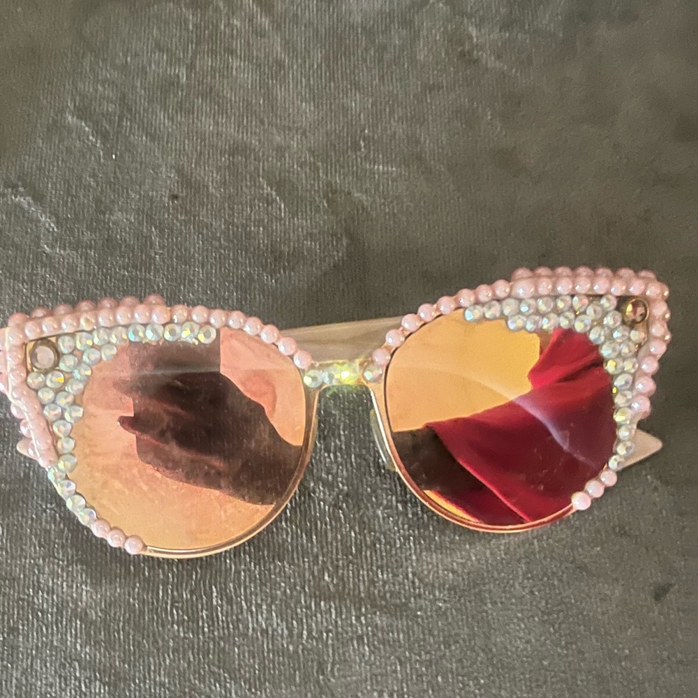Pink Rhinestone Cat-Eye Sunglasses